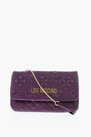LOVE Faux Leather Quilted Shoulder Bag