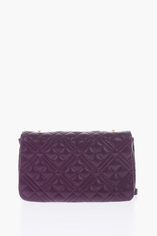 LOVE Faux Leather Quilted Shoulder Bag