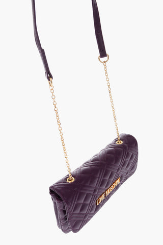 LOVE Faux Leather Quilted Shoulder Bag