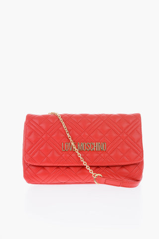 LOVE Faux Leather Quilted Shoulder Bag