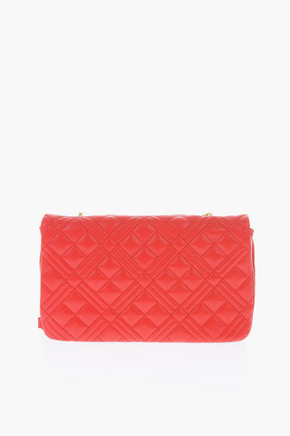 LOVE Faux Leather Quilted Shoulder Bag