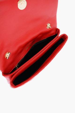 LOVE Faux Leather Quilted Shoulder Bag