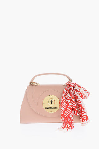  	LOVE Textured Faux Leather Mini Bag with Logoed Neckerchief