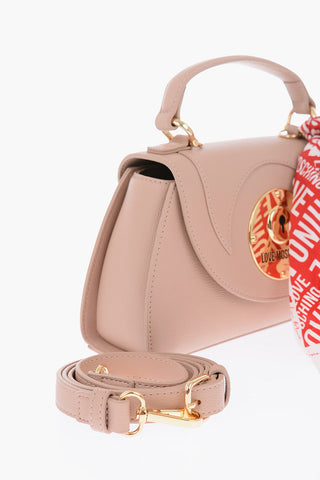  	LOVE Textured Faux Leather Mini Bag with Logoed Neckerchief