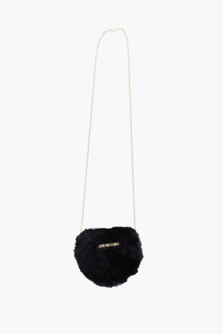 LOVE Faux Fur Mini Heart Shaped Bag