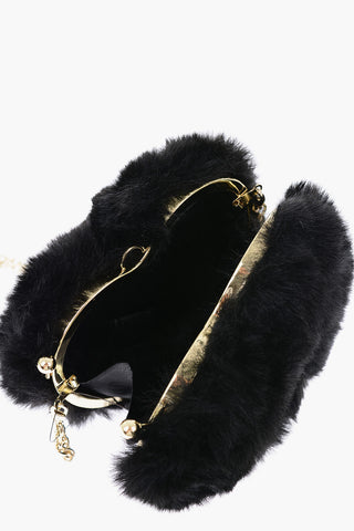 LOVE Faux Fur Mini Heart Shaped Bag