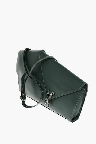 Leather CINCILLA Destructured Shoulder Bag with Logo