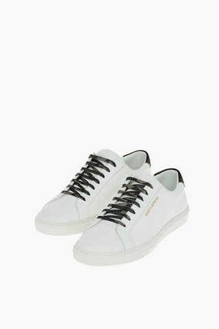 Sneakers Basse in Pelle con Dettagli in Camou