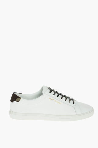 Sneakers Basse in Pelle con Dettagli in Camou