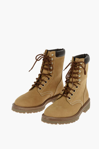 MONARCH Suede Lace-up Ankle Booties