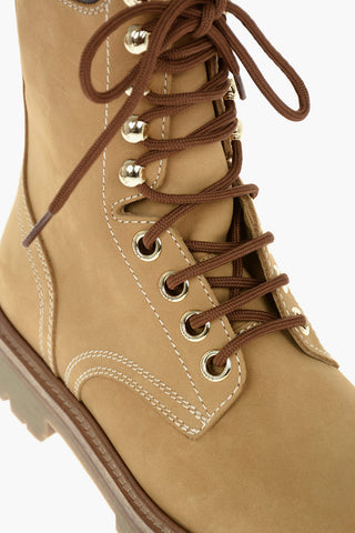 MONARCH Suede Lace-up Ankle Booties