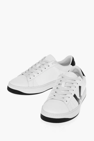 Soft Leather KOURT Low-top Sneakers with Lettering Logo