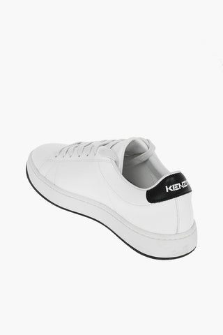Soft Leather KOURT Low-top Sneakers with Lettering Logo