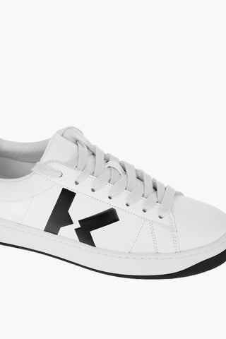 Soft Leather KOURT Low-top Sneakers with Lettering Logo