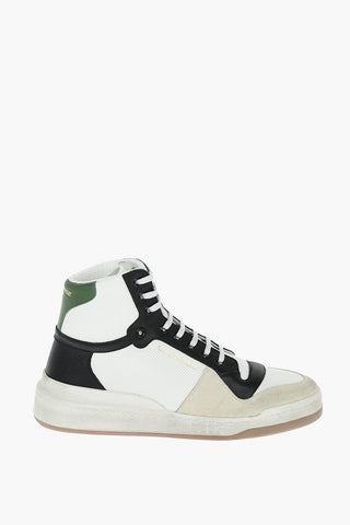 Fabric Leather High-top Sneakers with Logo