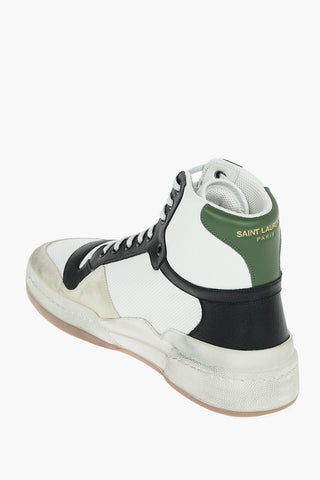 Fabric Leather High-top Sneakers with Logo
