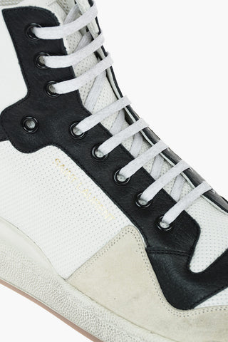 Fabric Leather High-top Sneakers with Logo