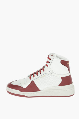Sneakers Alte in Pelle e Tessuto con Logo Stampato