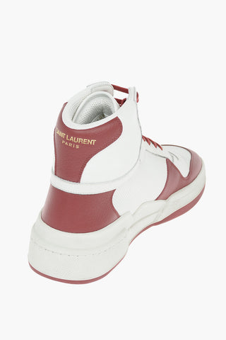 Sneakers Alte in Pelle e Tessuto con Logo Stampato