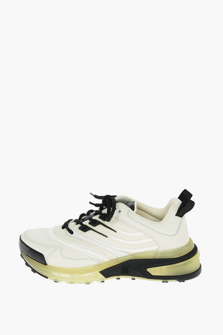 Fabric Sneakers with Leather Details and Chunky Sole