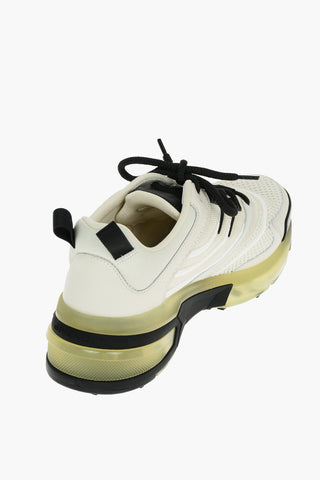 Fabric Sneakers with Leather Details and Chunky Sole