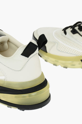Fabric Sneakers with Leather Details and Chunky Sole
