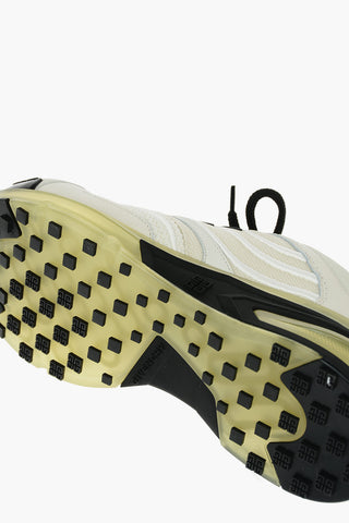 Fabric Sneakers with Leather Details and Chunky Sole