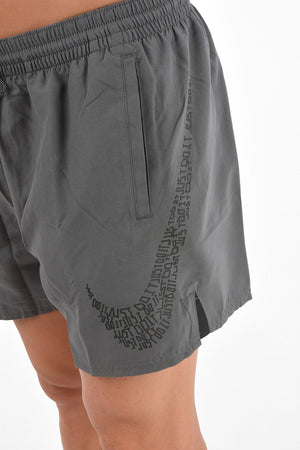 Costume da Bagno Boxer a 2 Tasche con Stampa Logo Laterale