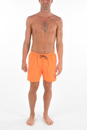 SWIM Boxer Swim Shorts with Side Logo Print
