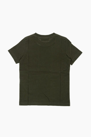 logo printed solid color crew-neck t-shirt