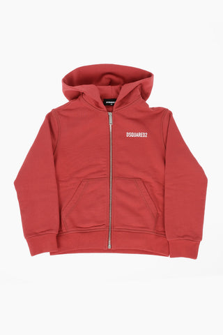 ICON solid color hooded sweatshirt with zip closure