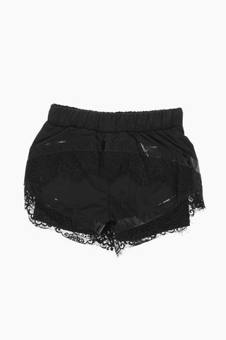 lace details stretch cotton shorts