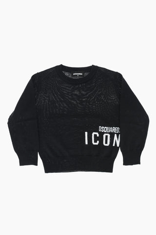ICON logo embroidered crew-neck sweater