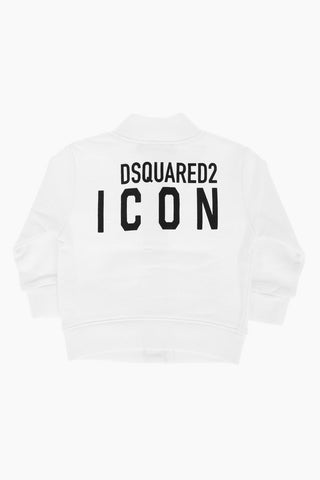 ICON logo printed sweatshirt with zip closure