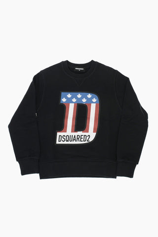 Printed crew-neck sweatshirt