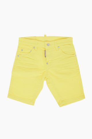 5 pockets stretch denim shorts