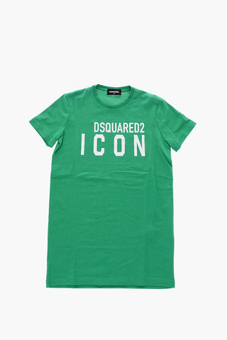 ICON logo printed crew-neck tee dress