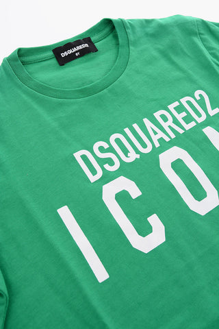 ICON logo printed crew-neck tee dress