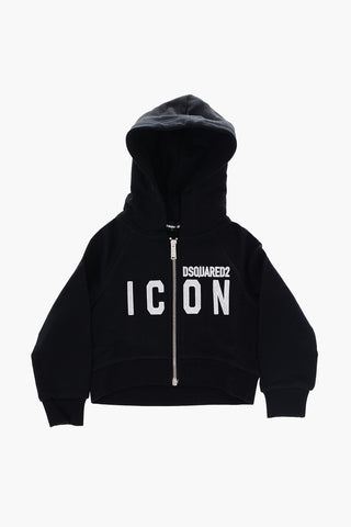 ICON Rhinestone Embellished Logo Hooded Sweatshirt