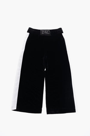 Hose aus Samt PKARAL mit kontrastierendem Seitenstreifen