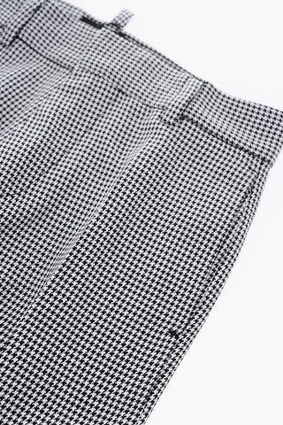 Pantaloni Pied de Poule ad Orlo con Risvolto