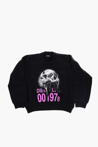 Rhinestone Embellished embroidered SAMELY Crew-neck Sweatshirt