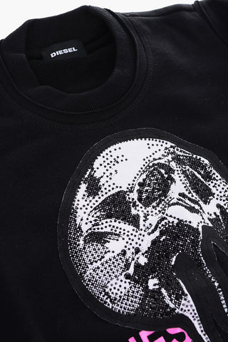 Rhinestone Embellished embroidered SAMELY Crew-neck Sweatshirt