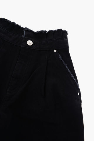 Frayed Hem High Waist Wide PIGNOT Jeans