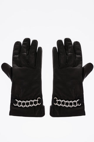 Leather G-PLACKI-A Gloves with Chain Detail
