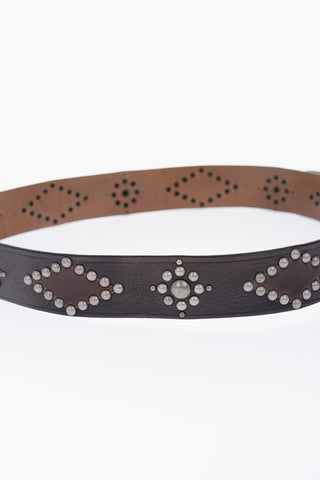 35mm Studded Leather B-ARREL Belt