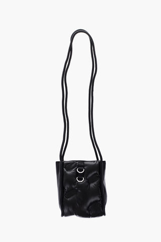 Mini Borsa a Secchiello CASSYA Trapuntata in Ecopelle con Logo