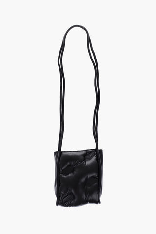 Mini Borsa a Secchiello CASSYA Trapuntata in Ecopelle con Logo