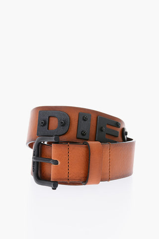 40mm Embossed Logo Leather B-DIZEL Belt