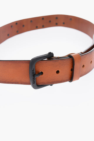 40mm Embossed Logo Leather B-DIZEL Belt